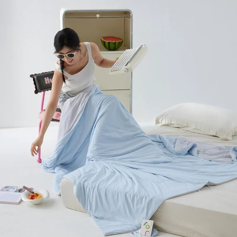 Afralia™ Green Summer Cooling Comforter for Single Beds