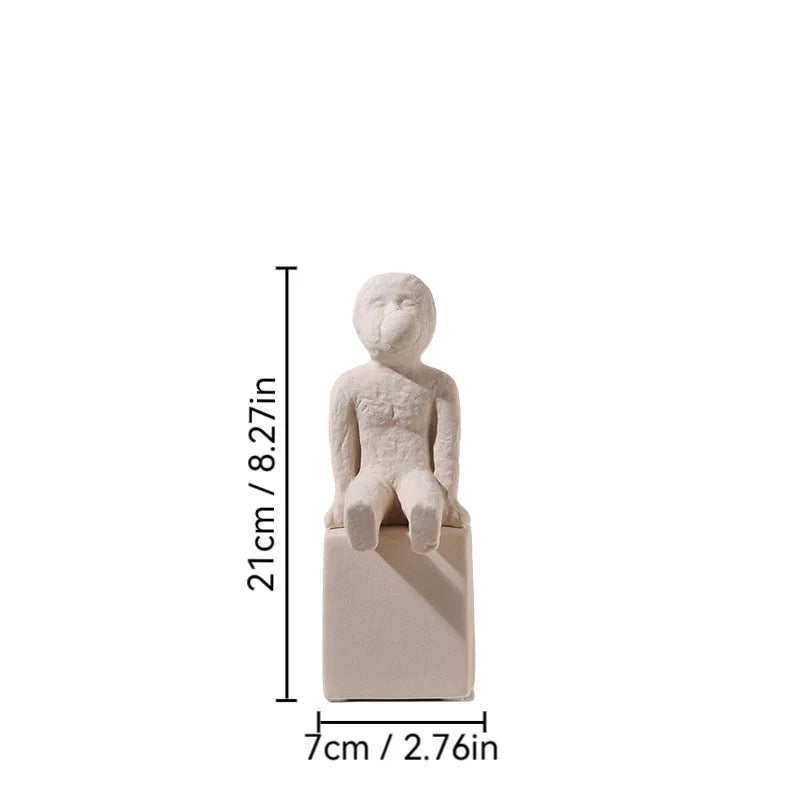Afralia™ Abstract Family Character Ceramic Sculpture Desk Decoration