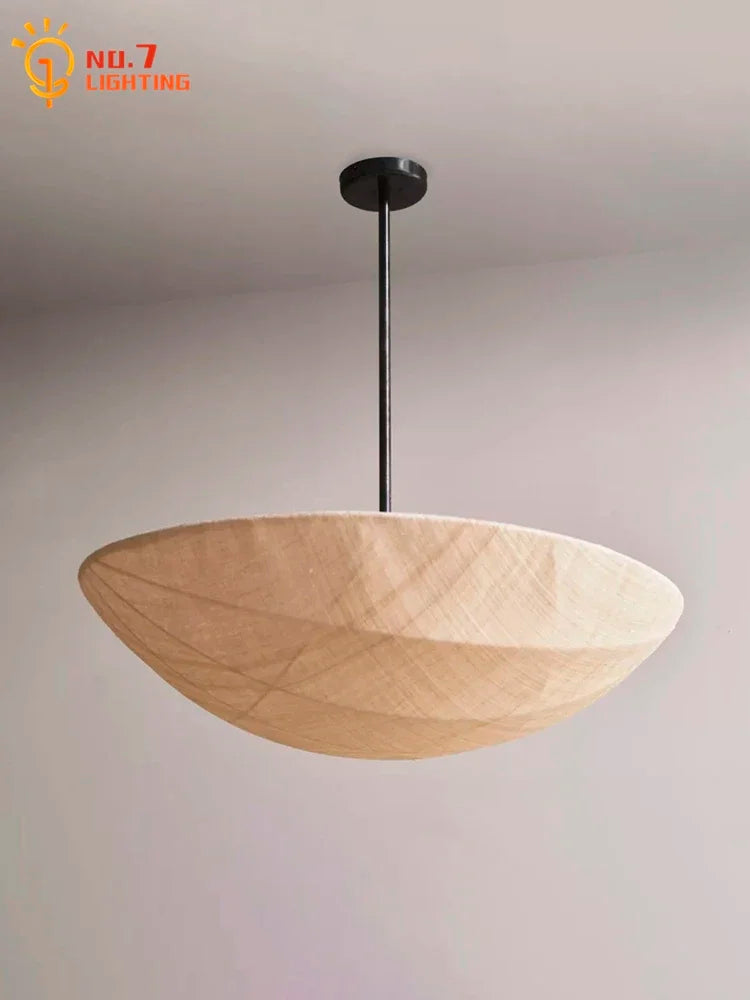 Afralia™ Waib-sabi Fabric Art LED Pendant Light Vintage Hanging Lamp for Home Decor