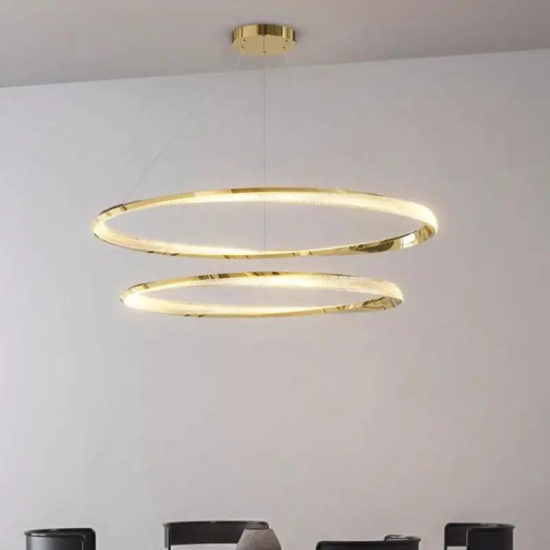 Afralia™ Modern Steel Dimmable LED Chandelier: Remote Control Stair Lustre Pendant Lights