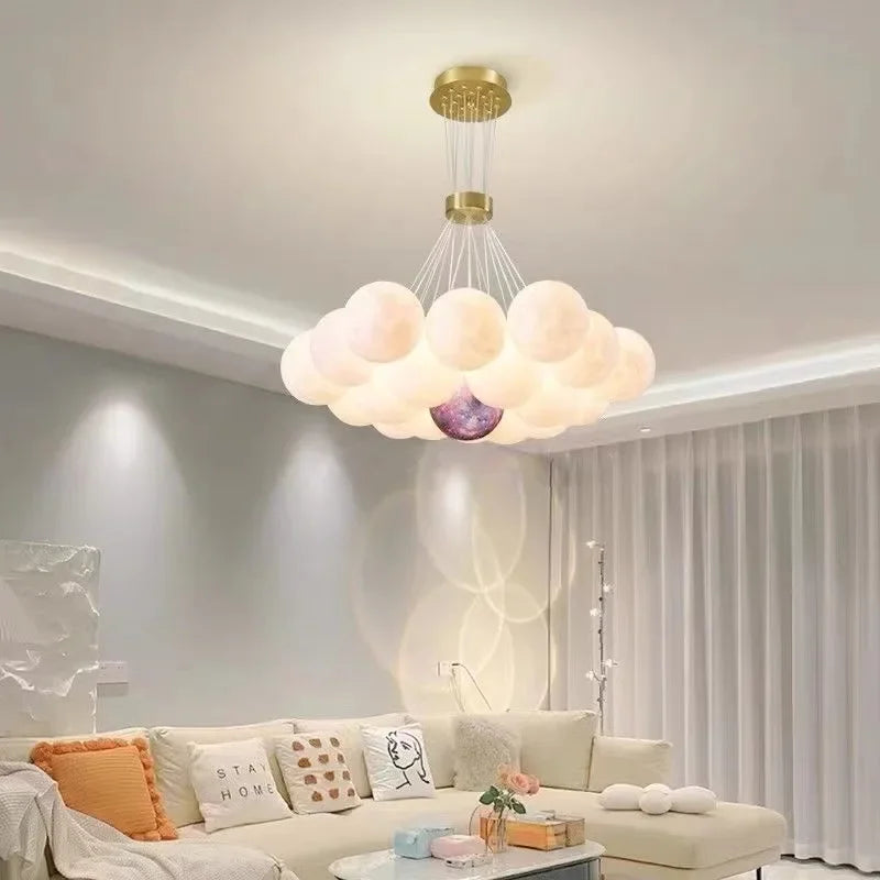 Afralia™ Nordic Moon Chandelier: Elegant Ceiling Light for Living Room, Bedroom, Dining