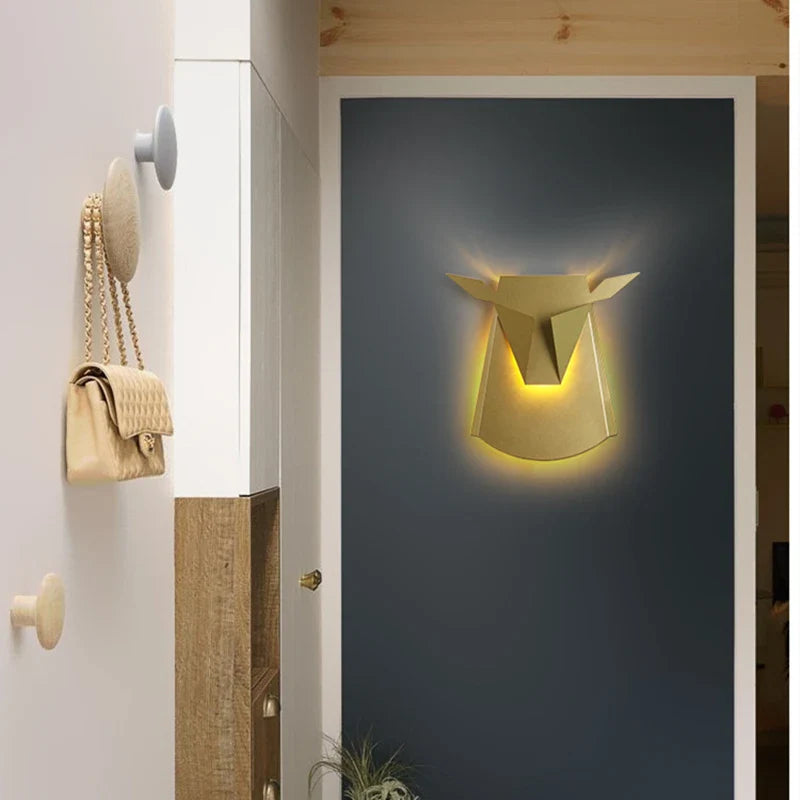 Afralia™ Nordic Deer Head LED Wall Lamp Metal Design Minimalist Light