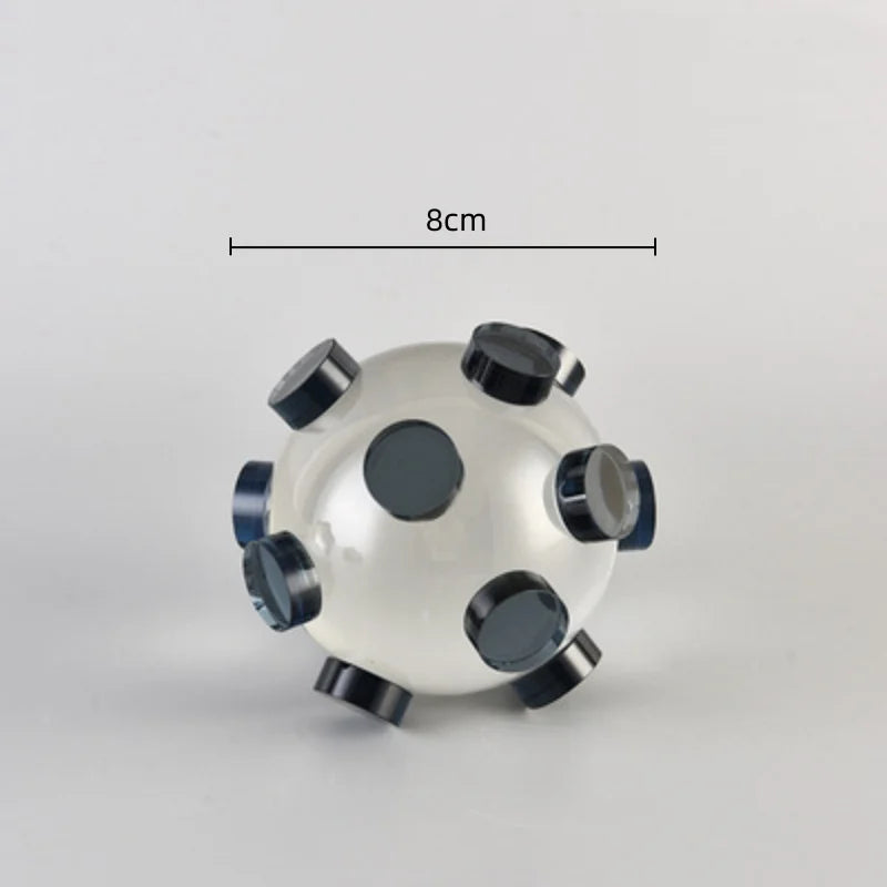 Geometric Crystal Ball Decor by Afralia™ - Transparent Glass Abstract Ornament