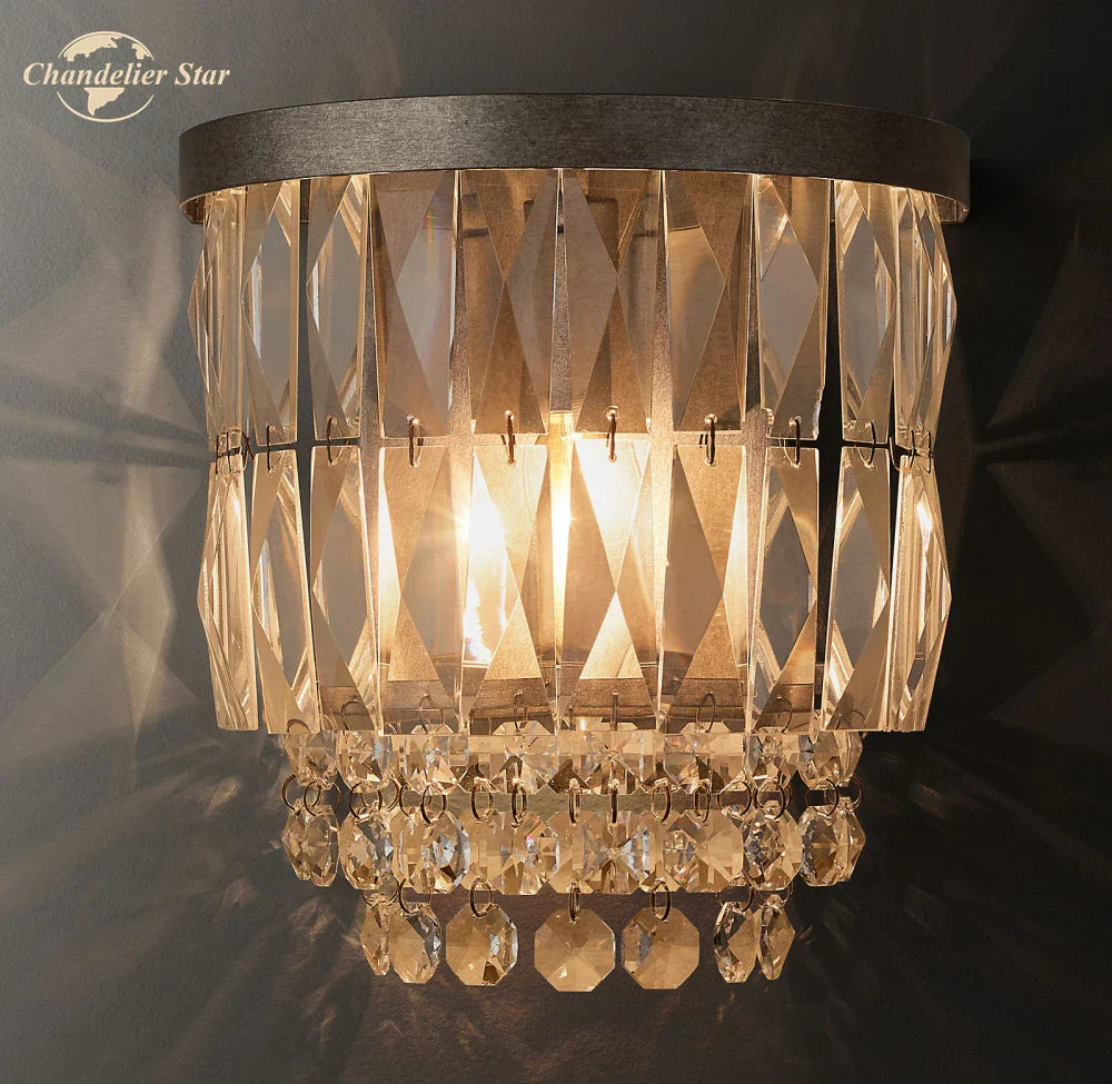 Afralia™ Crystal LED Wall Sconce Light Fixture - Portia Collection