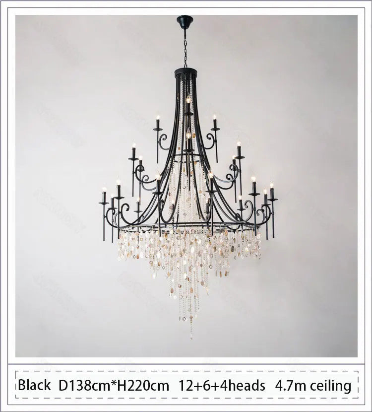 Afralia™ Retro Duplex Crystal Chandelier for Villa Living Room, Staircase, and Home Decor