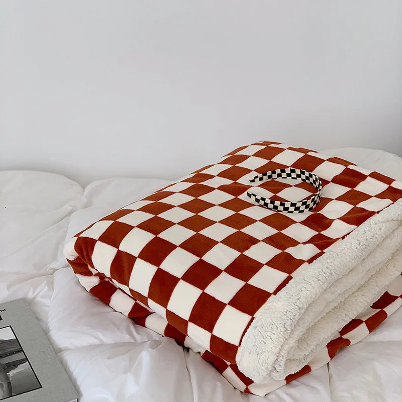 Afralia™ Nordic Checkerboard Weighted Blanket 150x200 Soft Cozy Fluffy Warm Blanket