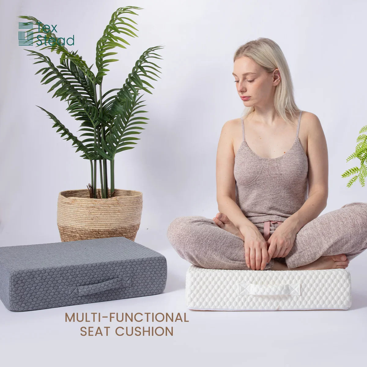 Afralia™ Square Meditation Floor Pillow, Washable Large Seating Cushion