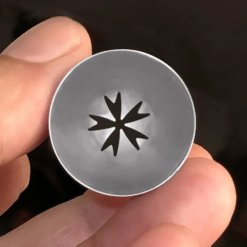 Afralia™ Stainless Steel Round Hole Piping Nozzles Cake Decorating Tool