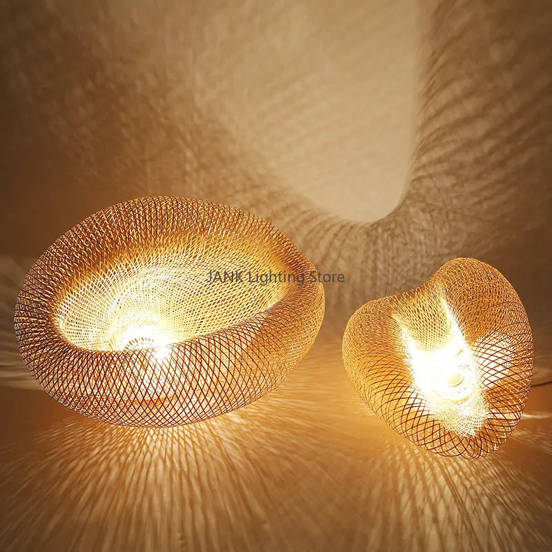 Afralia™ Bamboo Wave Shade Pendant Lamp for Indoor Lighting