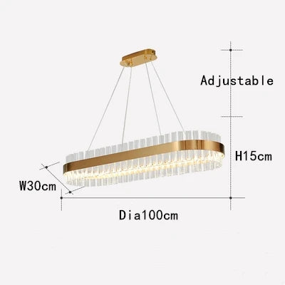 Afralia™ Crystal Chandelier LED Ring Lamp for Dining Living Room & Bedroom