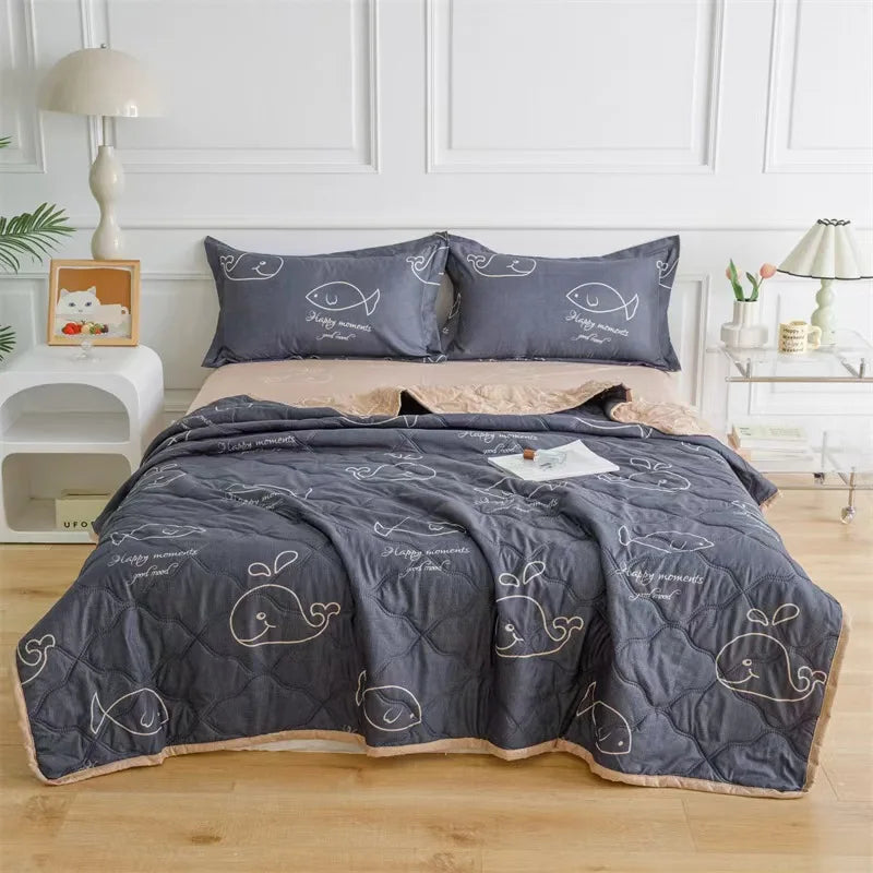 Afralia™ Summer Cool Quilt, Washed Cotton Single Air-Conditioned Blanket