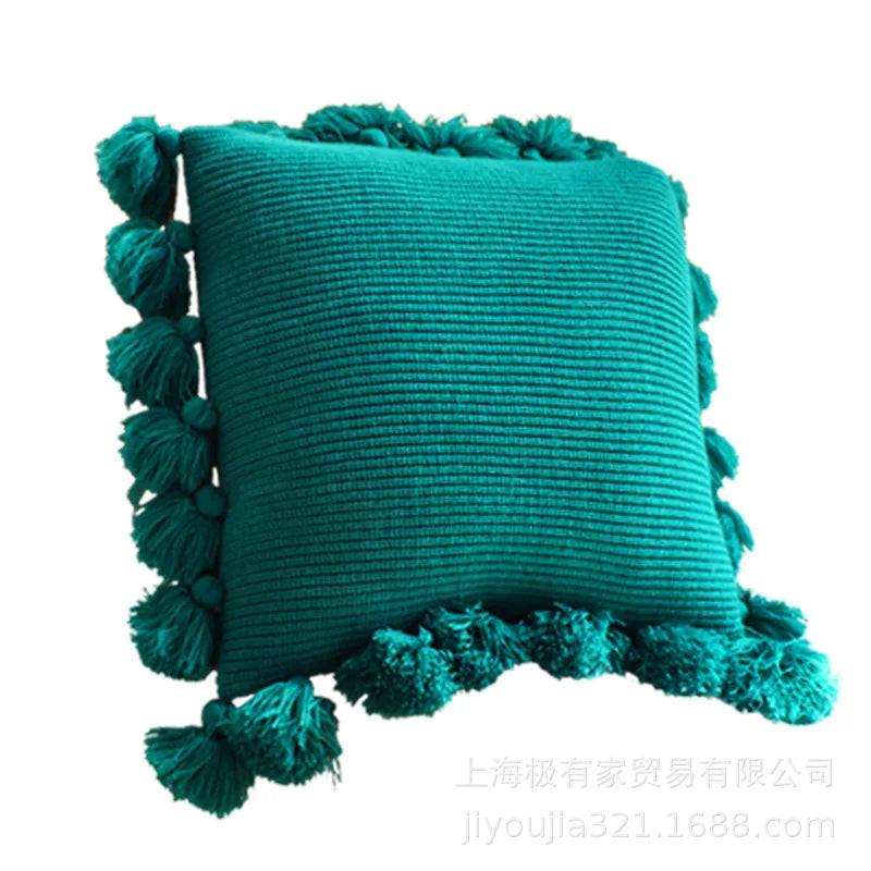 Afralia™ Nordic Retro Tassel Cushion for Living Room Sofa and Office Chair