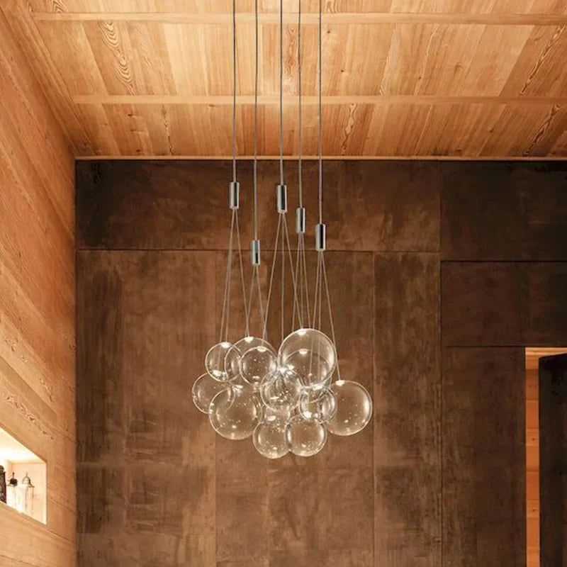Afralia™ Nordic Glass Ball LED Pendant Lights for Home Decor & Interior Lighting