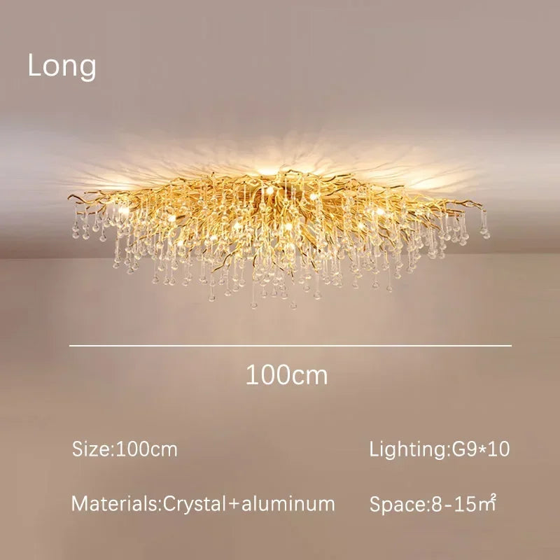 Afralia™ Crystal Branch Chandelier | Indoor Luxury Gloss Light for Living & Dining Room