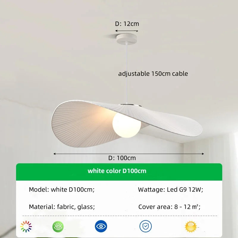 Afralia™ Nordic White/Black Fabric Chandelier Glass Shades Pendant Lamp