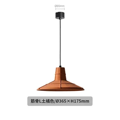 Afralia™ Nostalgic Industrial Cement Pendant Lamp Orange Hanging Light for Home Decor