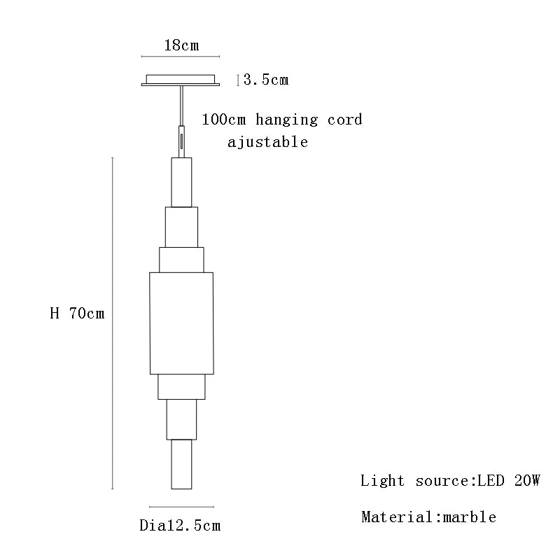 Afralia™ Luxury Marble Ceiling Pendant Lamps for Home Decor - Led Hanging Stone Lights