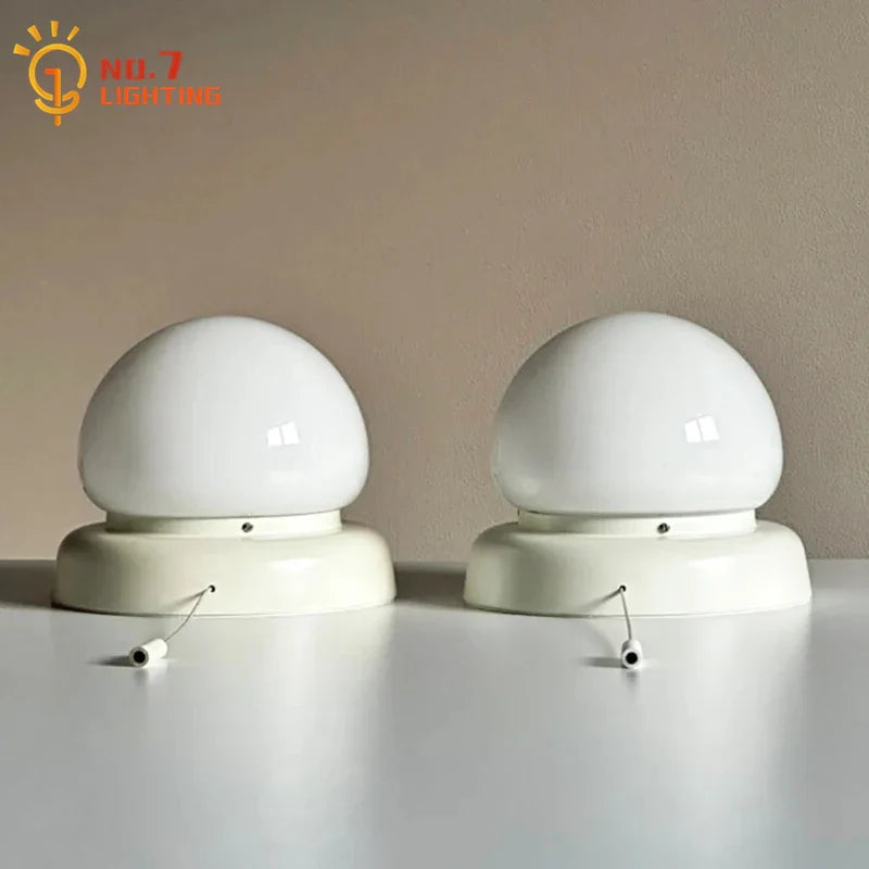Afralia™ Nordic Cream Iron Art Glass Wall Lamp LED E27 for Bedroom Bar