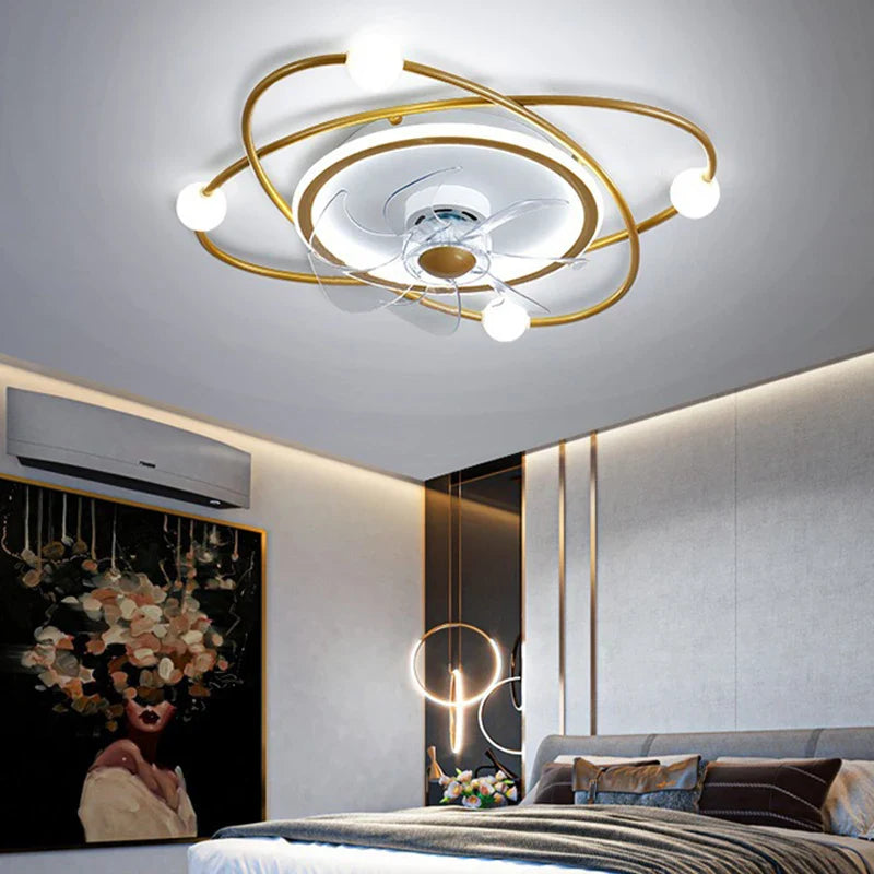Afralia™ LED Chandelier Electric Fan Ceiling Lights for Modern Home Decor