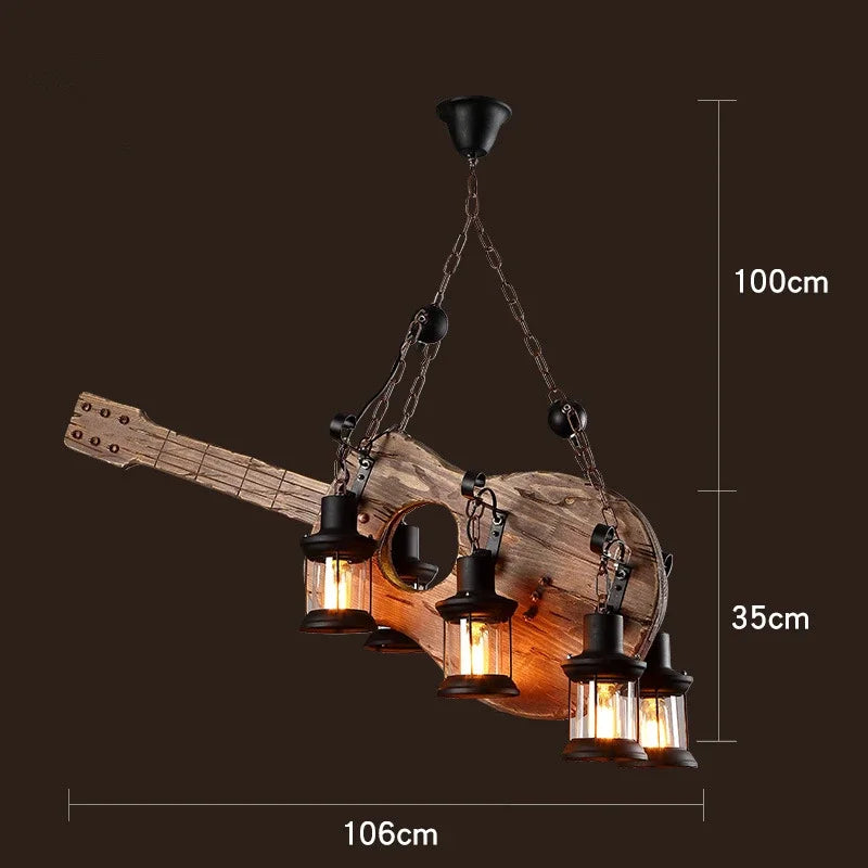 Afralia™ Wooden Chandelier: American Country Pendant Light for Cafe, Clothing, and Home