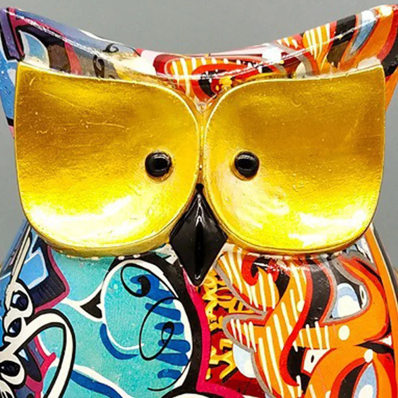 Afralia™ Resin Owl Statues: Cute Animal Figurines for Interior Decor and Office Ornaments