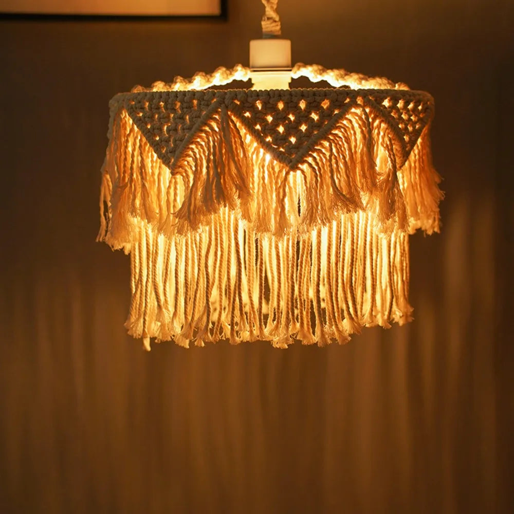 Afralia™ Hemp Rope LED Pendant Lamp with E27 Base for Boho Industrial Farmhouse Decor