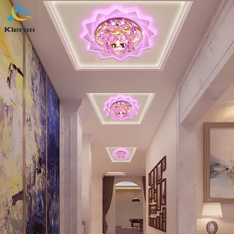 Afralia™ Lotus Crystal LED Ceiling Lamp, Nordic Brights, Modern Style