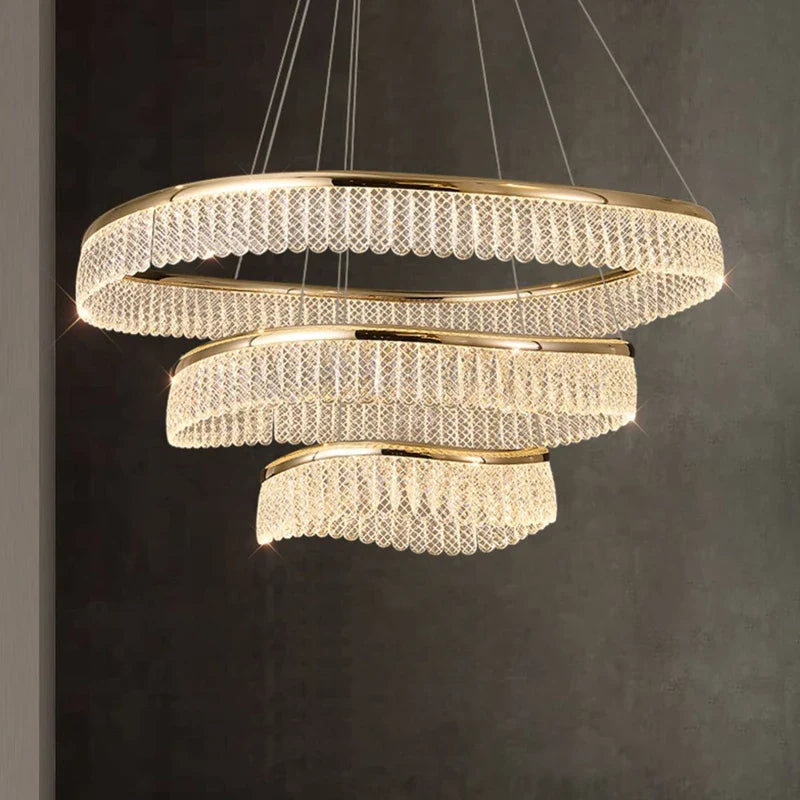 Afralia™ Crystal Chandelier Luxury LED Lighting for Living Dining Kitchen Bedroom