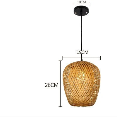Afralia™ Rattan Pendant Lights: Chinese Style LED Hanging Lamps for Home Deco