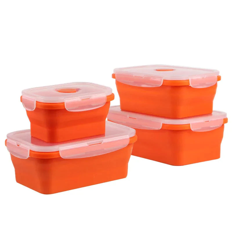 Afralia™ Silicone Lunch Box Set Eco-Friendly Portable Food Container Colorful Folding