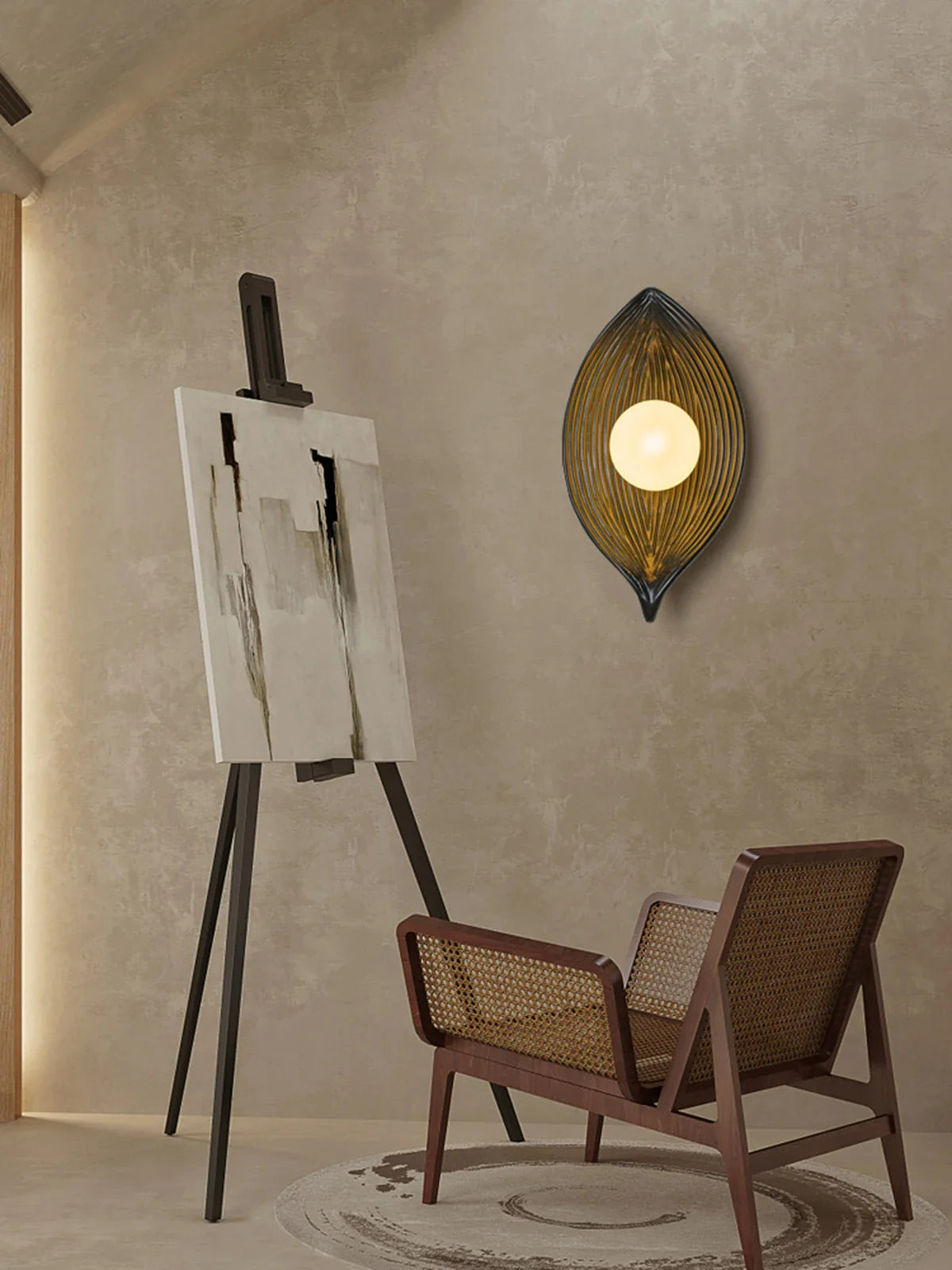 Afralia™ Leaf Resin LED Wall Sconces for Bedroom Living Room Corridor, Indoor Decor Lighting