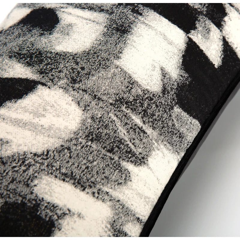 Afralia™ Abstract Monochrome Jacquard Lumbar Pillow Cover for Chic Studio & Home Decor