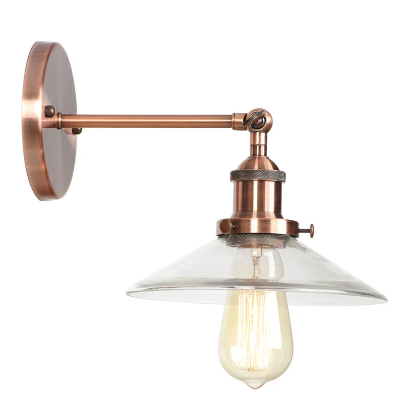 Afralia™ Vintage Industrial LED Wall Sconce with Clear Glass, Artistic Light Fixture