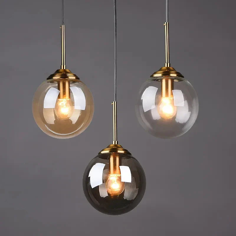 Modern Glass Ball Chandelier - Afralia™ Retro Staircase Pendant Lamp for Home Decor
