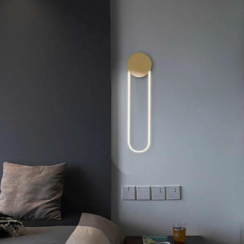Afralia™ Nordic LED Ring Wall Sconce: Postmodern Art Indoor Light for Bedroom, Hotel & More