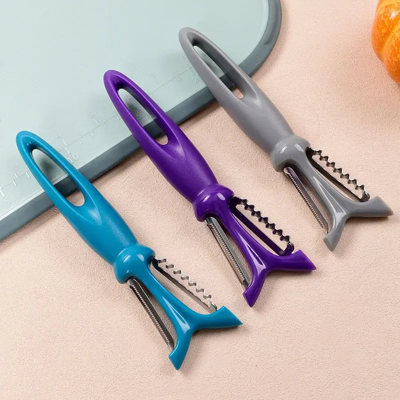 Afralia™ 3-in-1 Stainless Steel Vegetable Peeler Zester with Plastic Handle