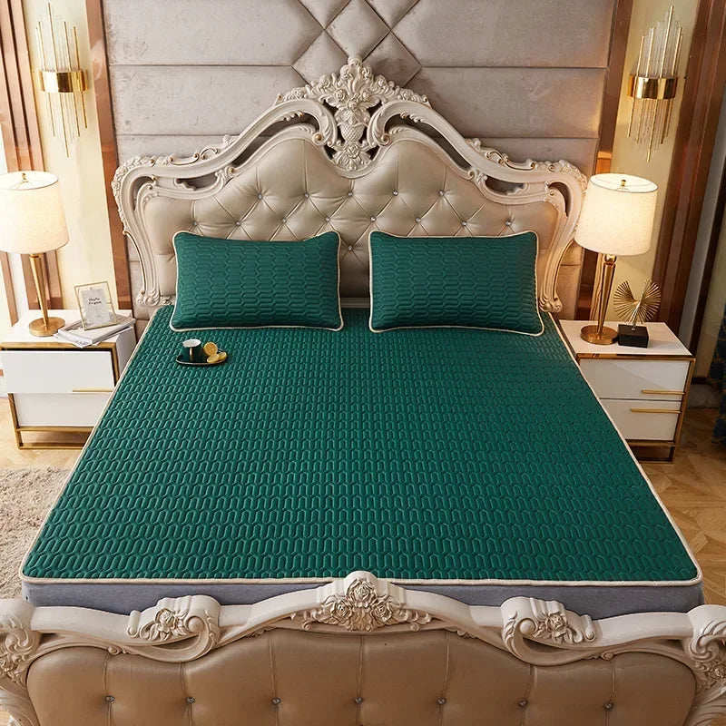 Afralia™ Cartoon Print Silky Mattress Set: 4-Layer Quilted Breathable Cushion