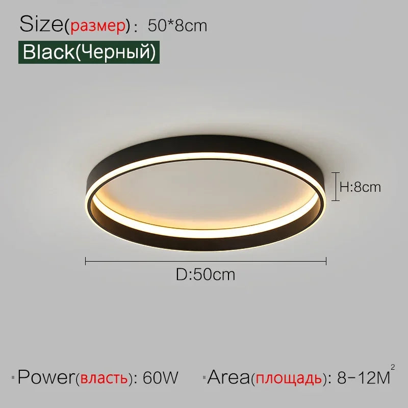 Afralia™ Minimalist Round LED Ceiling Light for Bedroom Loft Balcony - Dimmable Indoor Lighting