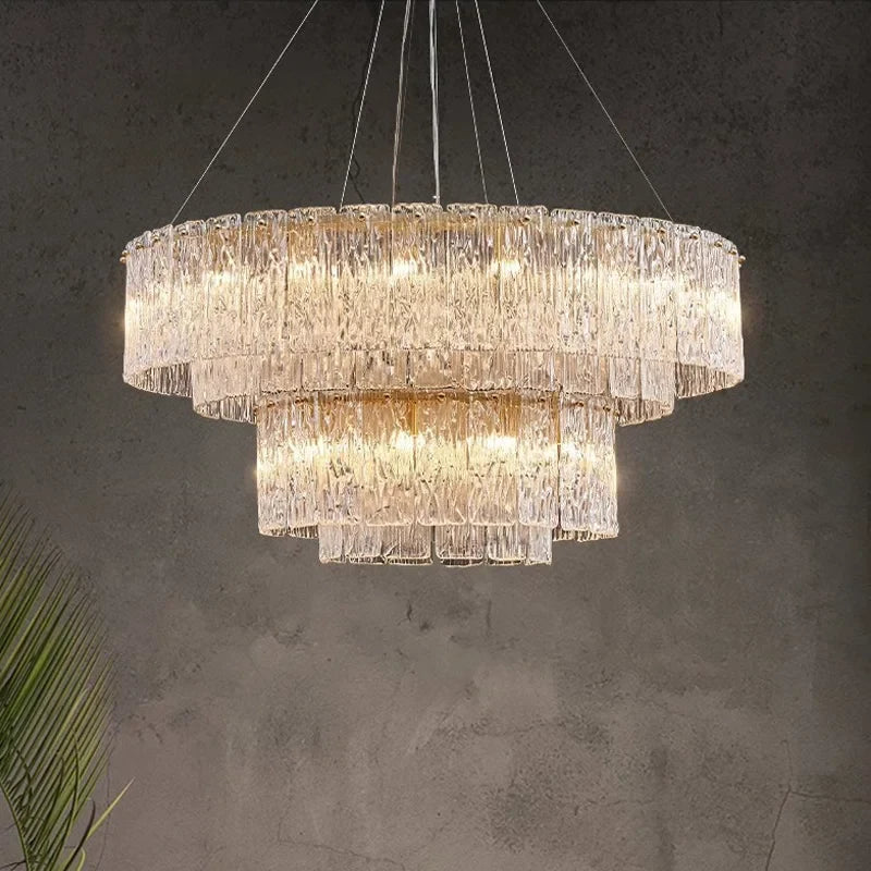 Afralia™ Crystal Ceiling Chandelier for Luxe Living Room & Dining Table Lighting