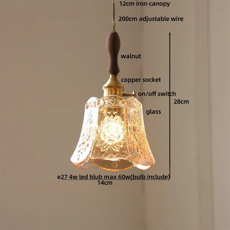 Afralia™ Square LED Pendant Light Wood Glass Modern Home Lighting