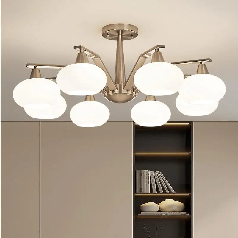 Afralia™ Modern Nickel LED Chandelier Light for Living, Dining, Bedroom - Luminaire