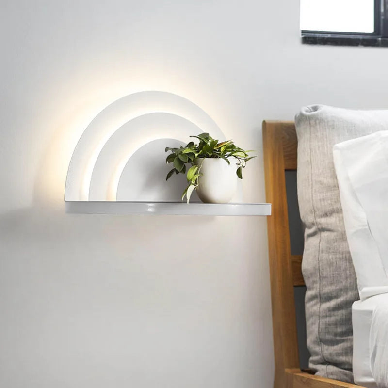 Afralia™ Wireless Charging Bedside Lamp with Storage, Decorative Wall-mounted Bedroom Light