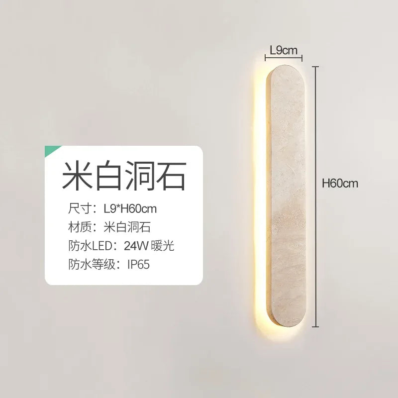 Afralia™ Courtyard LED Wall Sconce - Modern Natural Stone Outdoor Waterproof Lamp