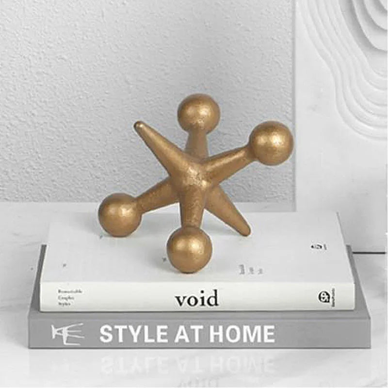 Afralia™ Golden Geometric Resin Handicrafts Molecular Model Abstract Home Decoration