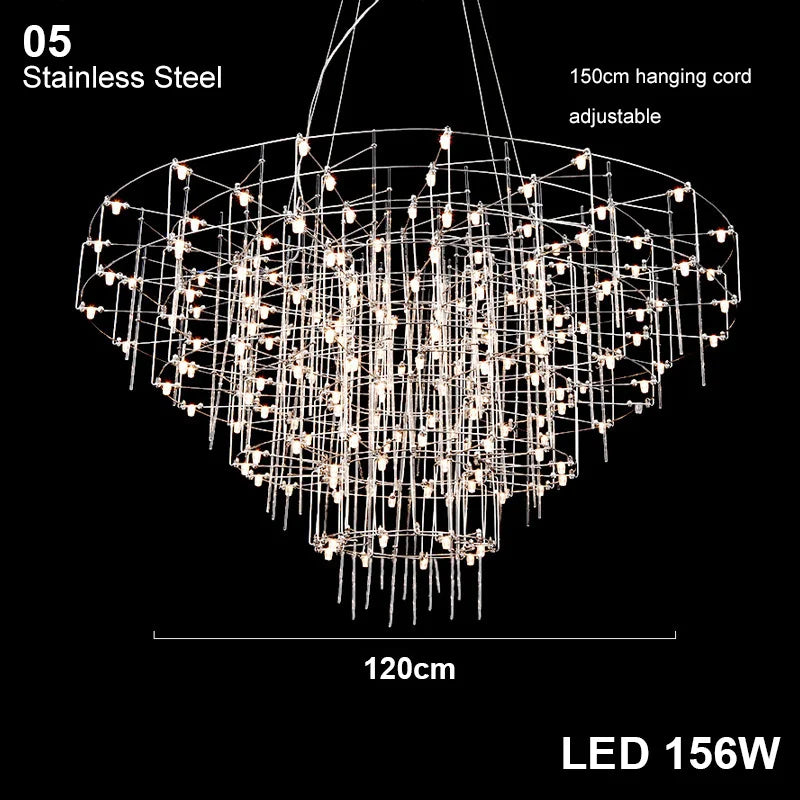 Afralia™ Stainless Steel Chandeliers: Modern Classic, Unique LED Dimmable Lamps for Living Room