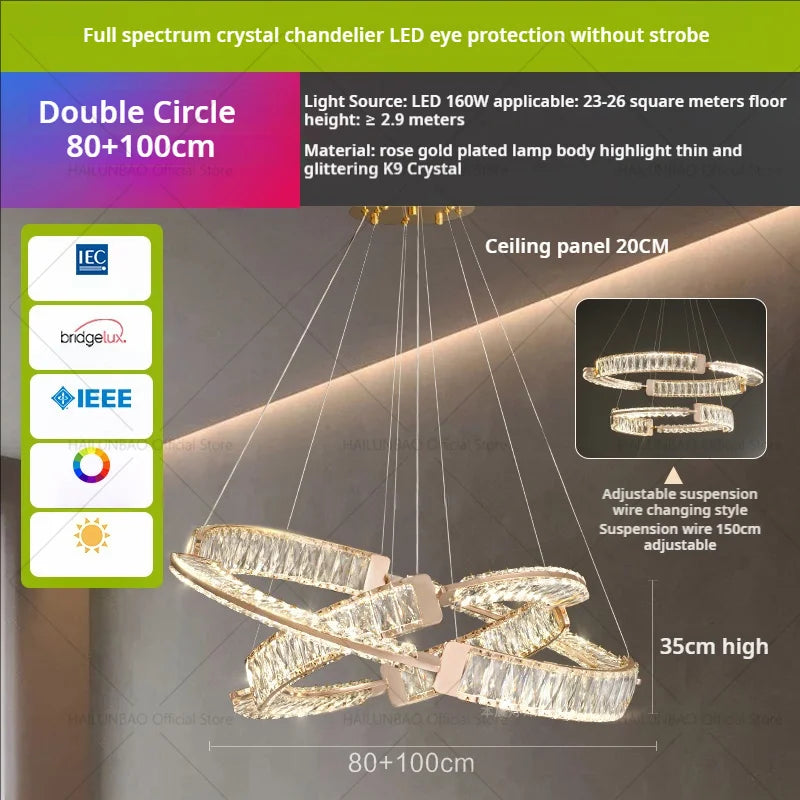 Afralia™ Light Luxury Crystal Chandelier for Elegant Living & Dining Atmosphere