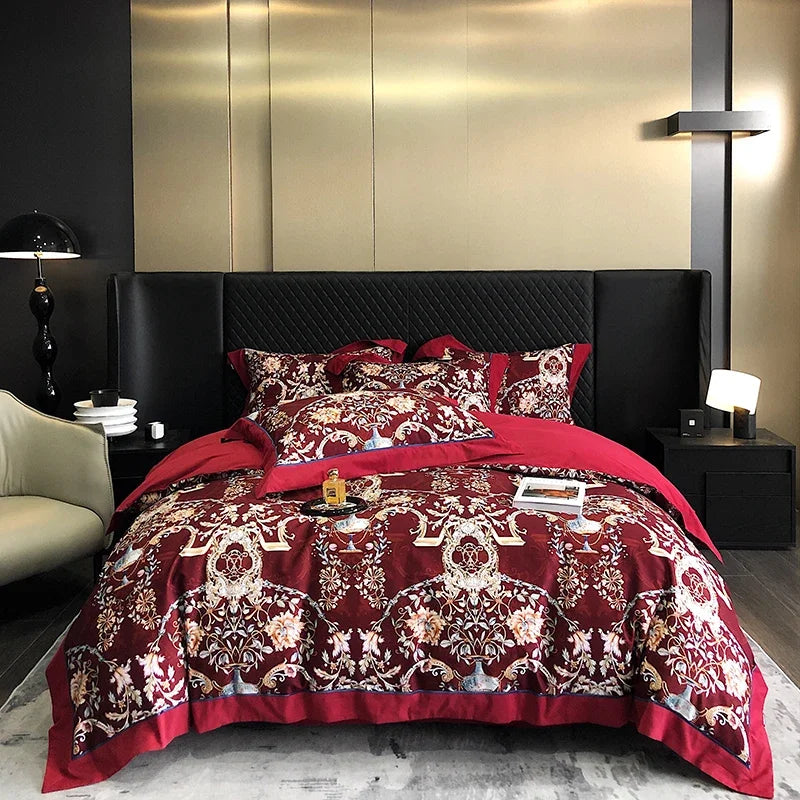Afralia™ Sanded Cotton Bedding Set - Queen/King/Double Size - Printed Design