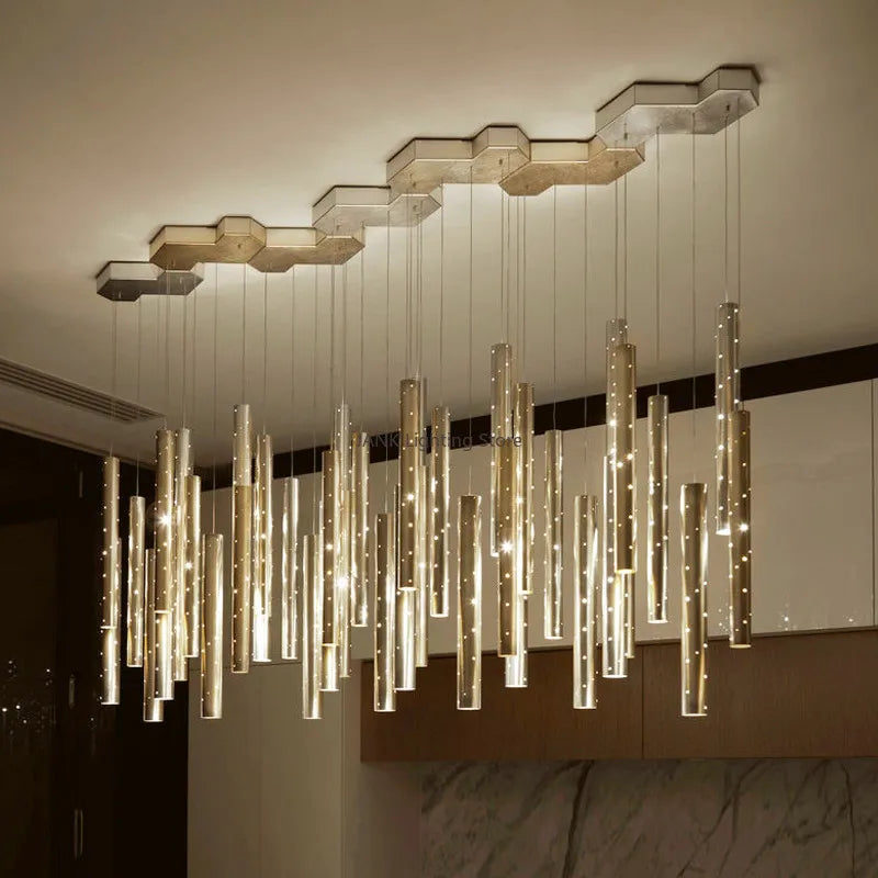 Afralia™ Gold/Silver LED Chandelier for Home, Restaurant, and Beauty Club Lighting