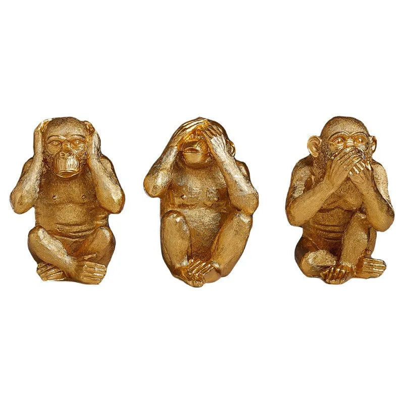 Afralia™ Golden Monkey Sculpture: Artisanal Baboon Decorative Figurine for Home Decor