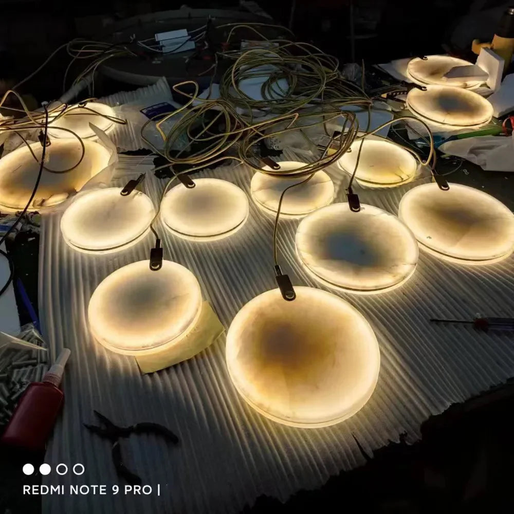 Afralia™ Marble LED Chandelier | Modern Luxury Staircase & Lobby Light Fixture